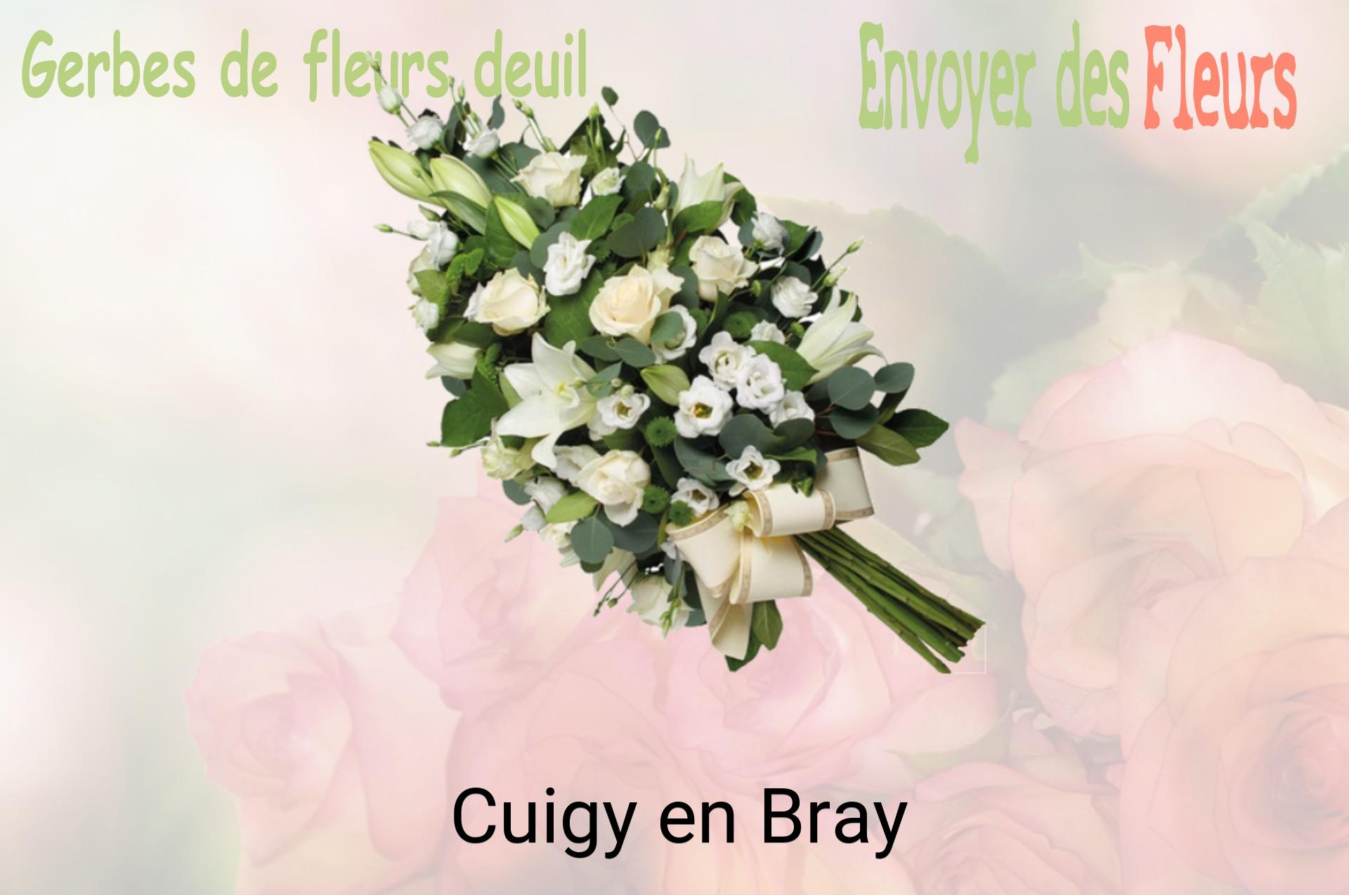 Gerbe de fleurs de deuil livrée à Cuigy-en-Bray